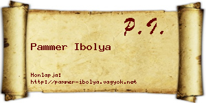 Pammer Ibolya névjegykártya